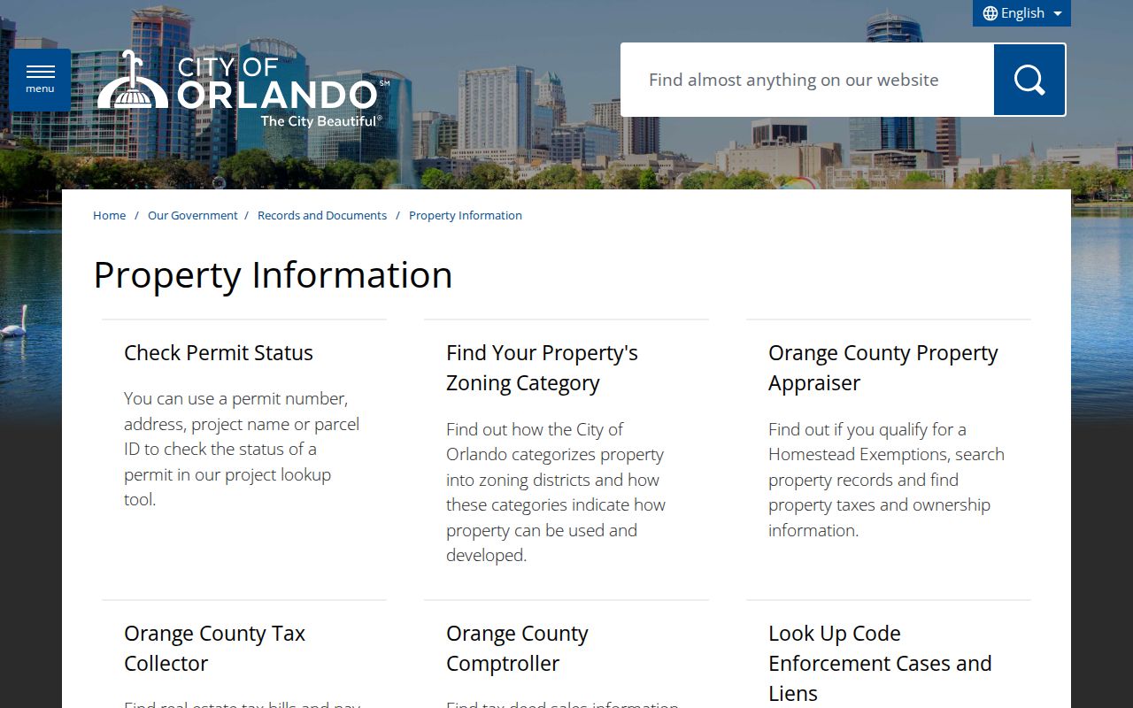 Orlando street directory property information and address tools