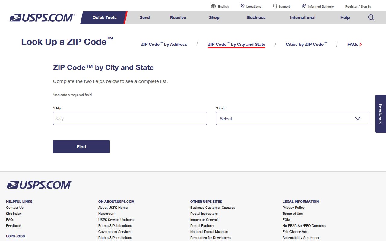 Orlando ZIP code directory search at USPS